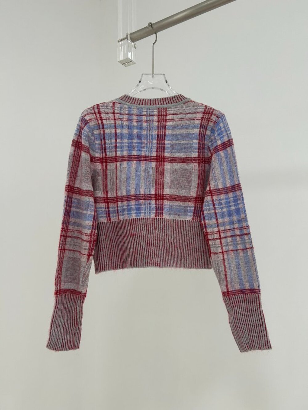 New Vivienne Westwood Tartan Check Knit Cardigan - Red/Blue - Size M - Picture 2 of 8
